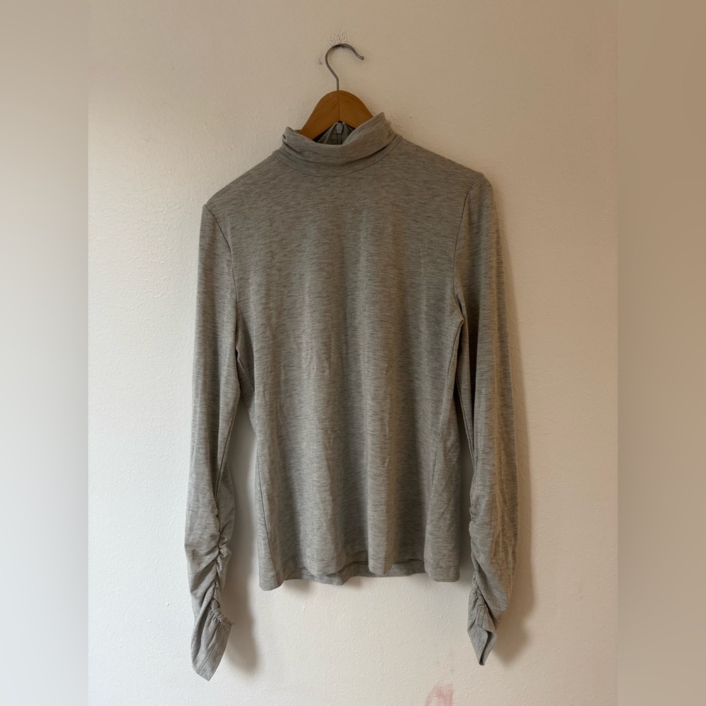 ZIMMERMANN Ladybeetle Ruched Sleeve Turtleneck Top